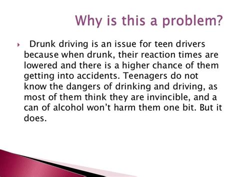 Drinking and driving essay examples